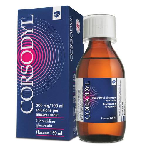 Corsodyl Clorexidina gluconato Soluzione Orale 200 mg/150 ml